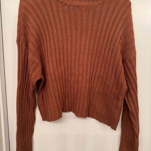 American Eagle Outfitters Rust Ribbed Turtleneck Sweater